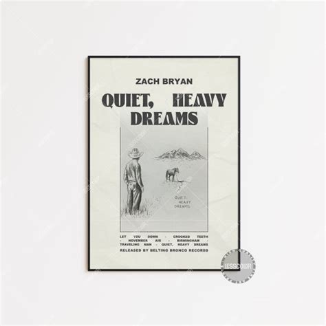 Zach Bryan Album Cover Quiet Heavy Dreams Svg - Etsy