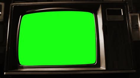 Old TV Set Green Screen. Sepia Tone., Stock Footage | VideoHive