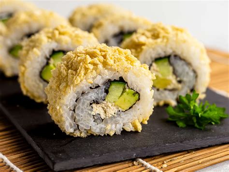 Crunchy California Rolls Sushi with Tofu | Foodaciously