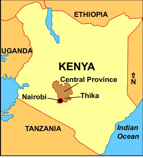 Thika and Nairobi urban areas, Central Province of Kenya where research ...