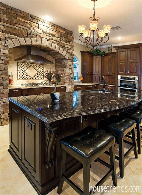 Kitchen island topped with Black Titanium granite. #housetrends Kitchen Island With Granite Top ...