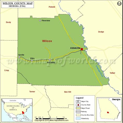 Wilcox County Map, Map of White County Georgia