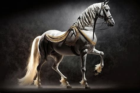 Premium AI Image | Elegant pony with harness in performances and competitions dancing horse