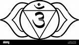 Third Eye Chakra Mandala Coloring Page Sketch sketch template