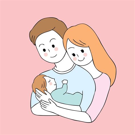 Dessin animé parents mignons et vecteur de bébé. 622587 Art vectoriel chez Vecteezy