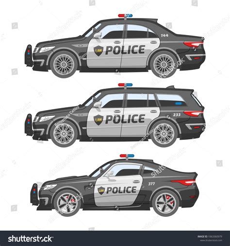 Flat American Police Cars Collection Vector Stock Vector (Royalty Free) 1063360979 | Shutterstock