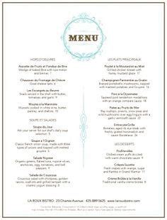 french restaurant menu ideas - Google Search | French restaurant menu, French cafe menu, Menu ...