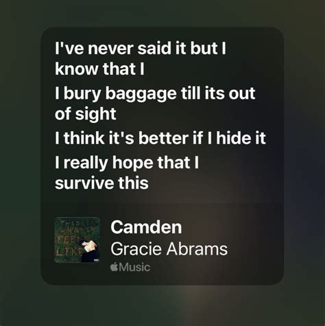 Camden by Gracie Abrams in 2023 | Taylor lyrics, Lyrics, Songs