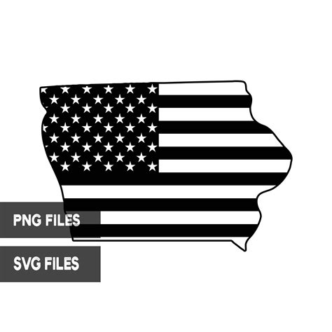 Iowa State Shape American Flag PNG SVG Patriotic Clipart USA - Etsy