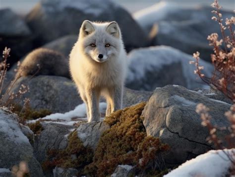 Premium AI Image | Arctic Fox in the arctic habitat wildlife photography