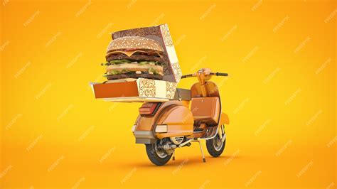 Premium Photo | Hamburger Delivery 3d rendering