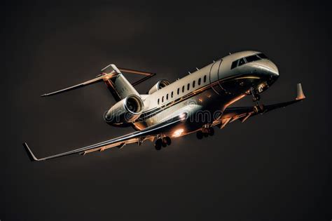 Private Jet Flying at Night. Generative AI Stock Illustration - Illustration of star, speed ...