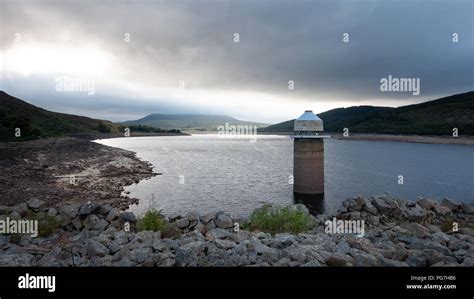 Low water level at Tryweryn reservoir Stock Photo - Alamy