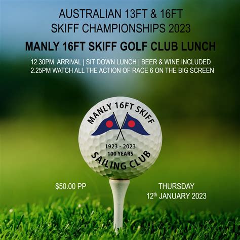 Golf Club Lunch @ Manly 16ft Skiff Sailing Club Tickets, Manly 16ft Skiff Sailing Club, Manly ...