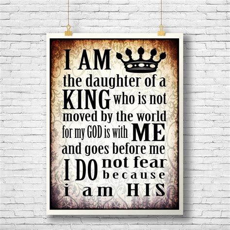 Daughter of the King Inspirational Quote Printable Scripture - Etsy