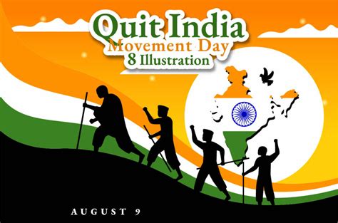 8 Quit India Movement Day Illustration - MasterBundles