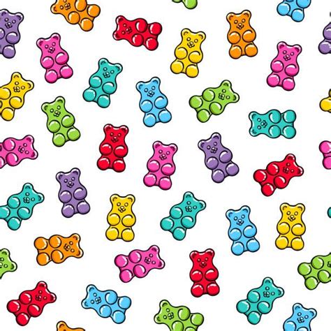 Gummy Bear Pattern | Gummy bears, Bear paintings, Printing on fabric