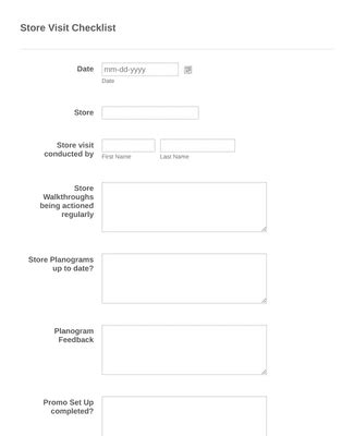 Store Visit Checklist Form Template | Jotform