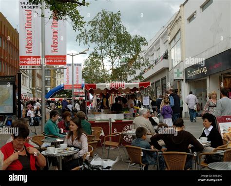 Folkestone town centre during the Folkestone Triennial arts festival Stock Photo - Alamy