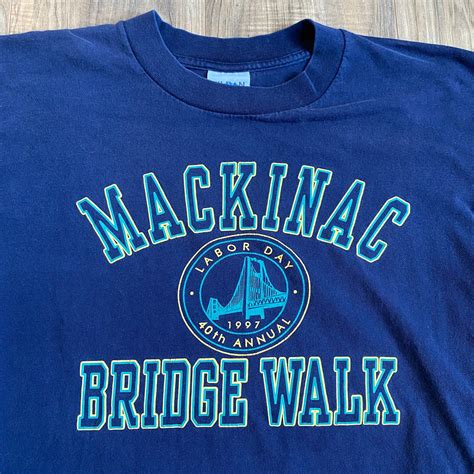 Mackinac Bridge 1997 90s Labor Day Walk T Shirt Mens Large | Etsy