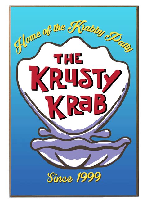 Spongebob Krusty Krab Logo MDF Wood Wall Art 13" x 19" - Walmart.com