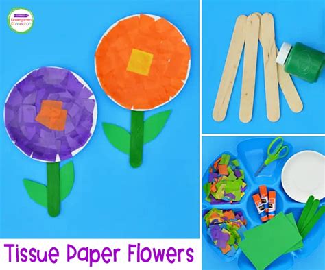 Tissue Paper Flower Craft - The Kindergarten Connection