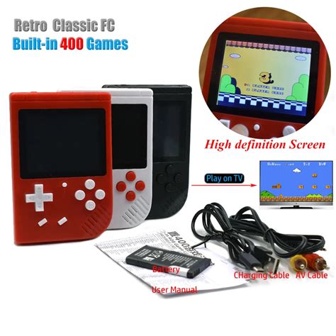 Retro Mini TV Handheld Game Player Built in 400 Classic FC for TV Games Portable Children's ...