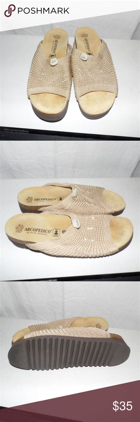 Arcopedico by Elio Parodi Sandals 42 Women's Arcopedico by Elio Parodi Sandals Beige Fabric shoe ...