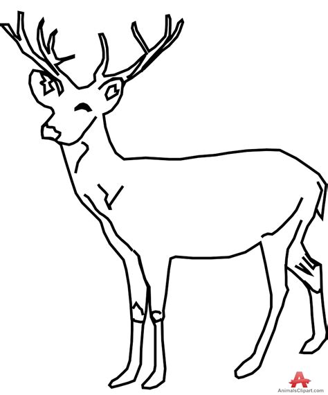 Transparent Background Black And White Deer Clipart - bmp-cyber