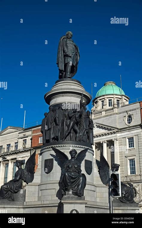 Daniel O'Connell monument in O'Connell Street Dublin Ireland Stock ...