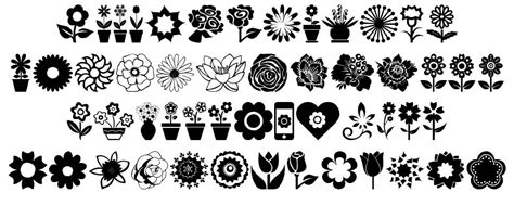 Flower Icons font by Woodcutter - FontRiver