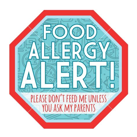 Allergy Alert Stop Sign PRINTABLE INSTANT DOWNLOAD Lunchbox - Etsy