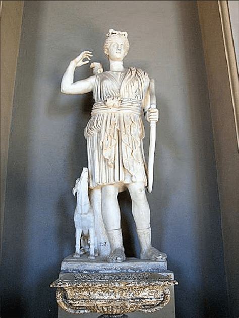 Statue of the Greek Goddess Artemis in the Vatican Museum showing her ...