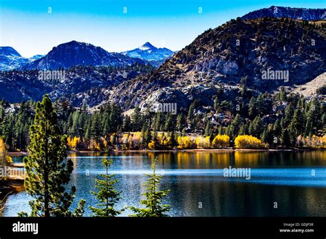 Silver Lake along California Highway 158 the June lake loop in the Eastern Sierra Nevada ...