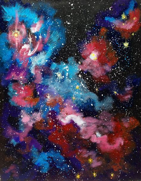 Galaxy of Dreams Full acrylic painting tutorial on canvas for the Youtube Art Sherpa learn to ...