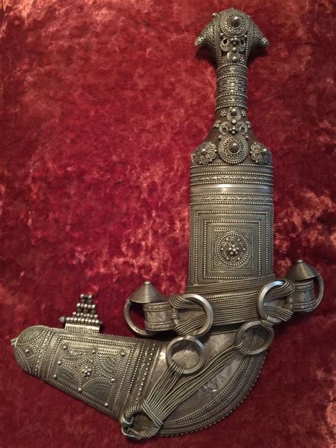 Antique Omani Jambiya Khanjar Dagger Knife Arab Saudi Yemen Silver Arabian Horn - FREE PRICE ...