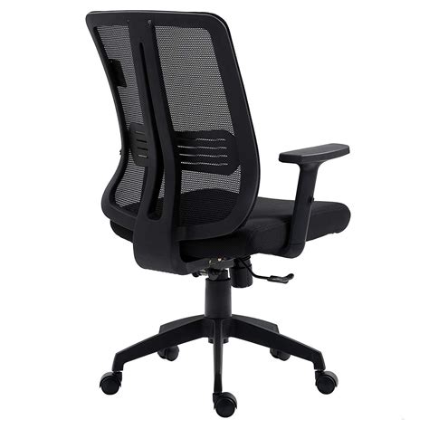 black mesh medium back executive office chair swivel desk chair with synchro tilt adjustable ...