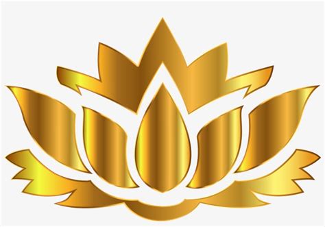 Gold Lotus Flower Silhouette No Background Clipart - Gold Lotus Flower PNG Image | Transparent ...