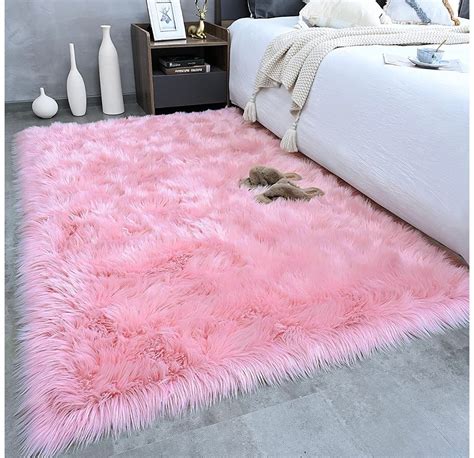 Room Decor 3x5 Feet Pink Rug Rugs for Bedroom Fluffy Rug - Etsy