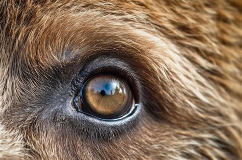 Premium AI Image | Closeup bear eyes animal Generate Ai