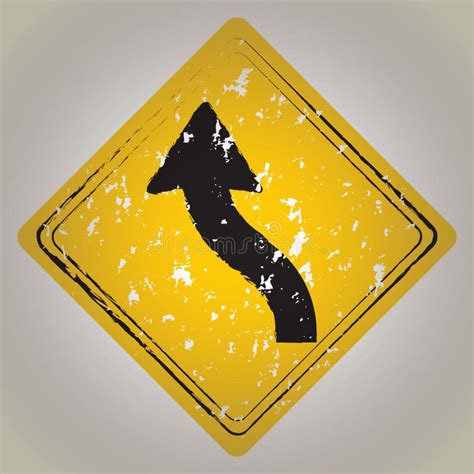 Left Reverse Curve Road Sign. Vector Illustration Decorative Design Stock Vector - Illustration ...