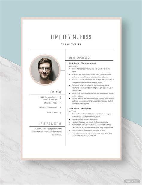 Clerk Typist Resume in Word, Pages - Download | Template.net