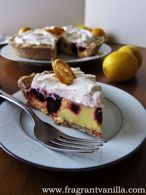 Vegan Lemon Blackberry Cream Pie | Fragrant Vanilla Cake