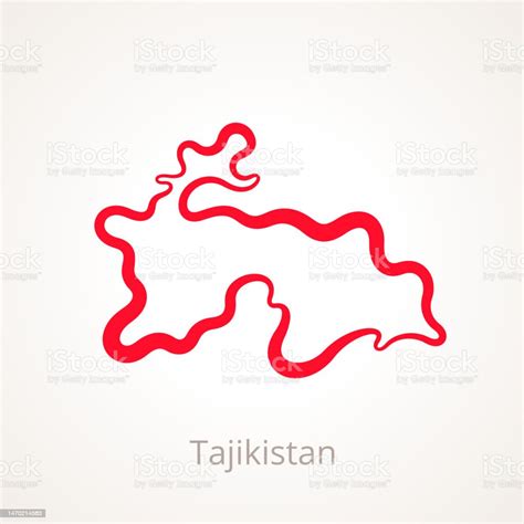 Tajikistan Outline Map Stock Illustration - Download Image Now ...