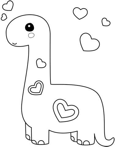 Kawaii Dinosaur coloring page | Free Printable Coloring Pages in 2023 ...