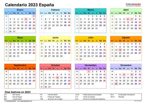 Calendario 2023 Horizontal