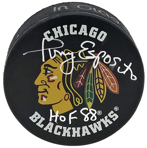 Tony Esposito Autographed Chicago Blackhawks Logo Puck – House of Hockey