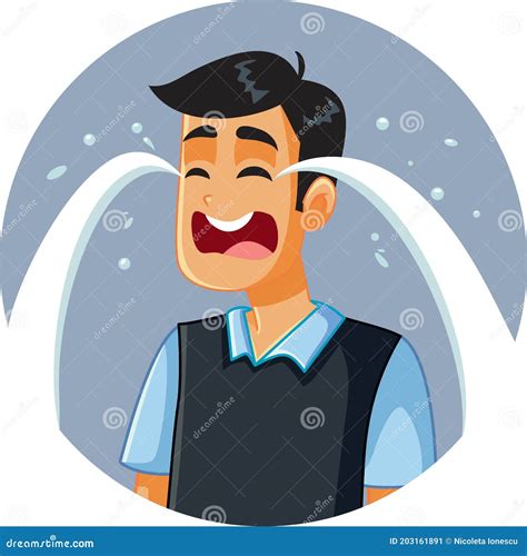 Sad Man Crying Vector Illustration Stock Vector - Illustration of character, disappointed: 203161891