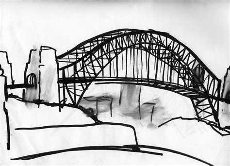 old drawing of Sydney Harbour Bridge | Australian art, Bridge drawing, Sydney harbour bridge