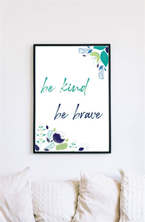 Be Kind Wall Art PRINTABLE Hand Drawn Floral Inspirational - Etsy